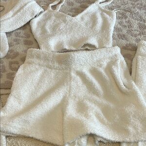 INC International Concepts White Plush Pajama Set